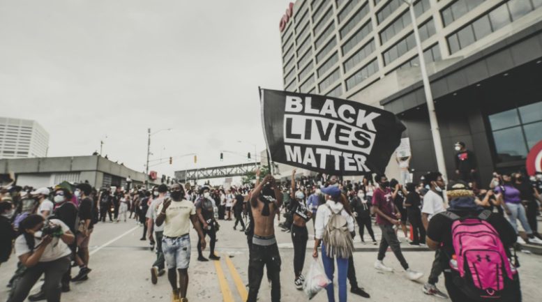 Black Lives Matter protestors demonstrate in Atlanta, Georgia